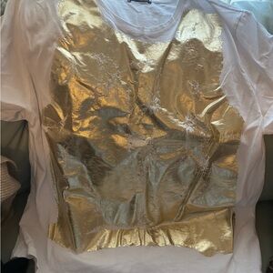 Zara Gold metallic Tee
